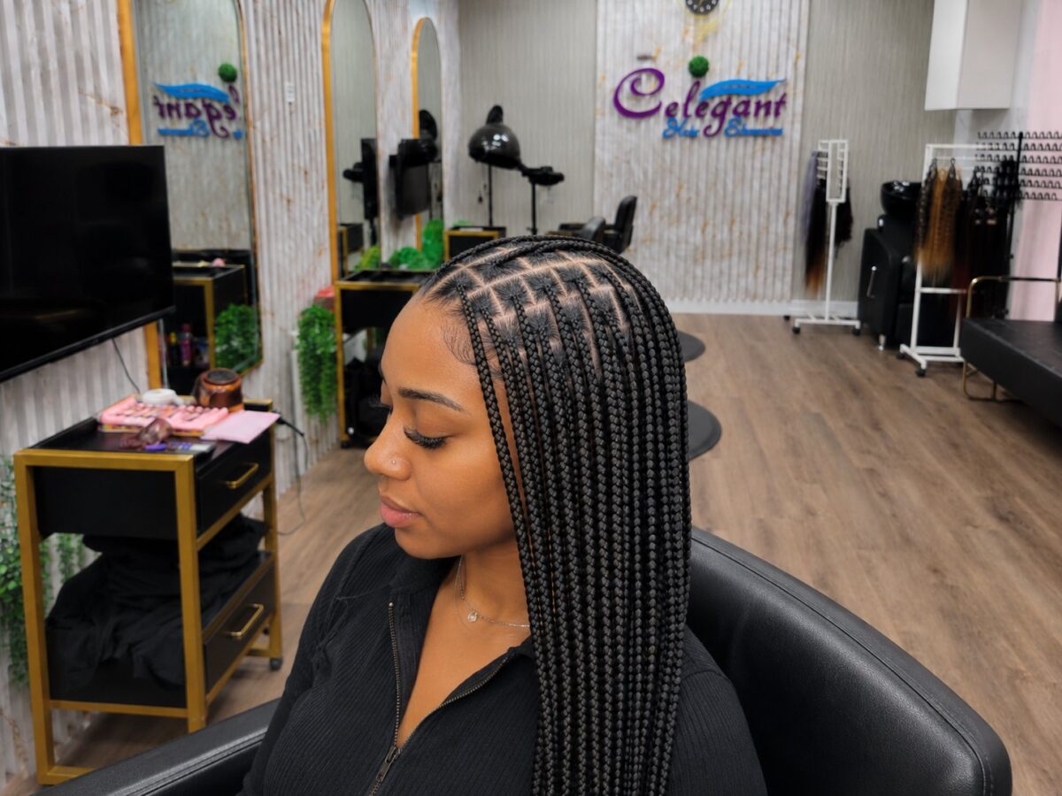 Finished knotless box braids